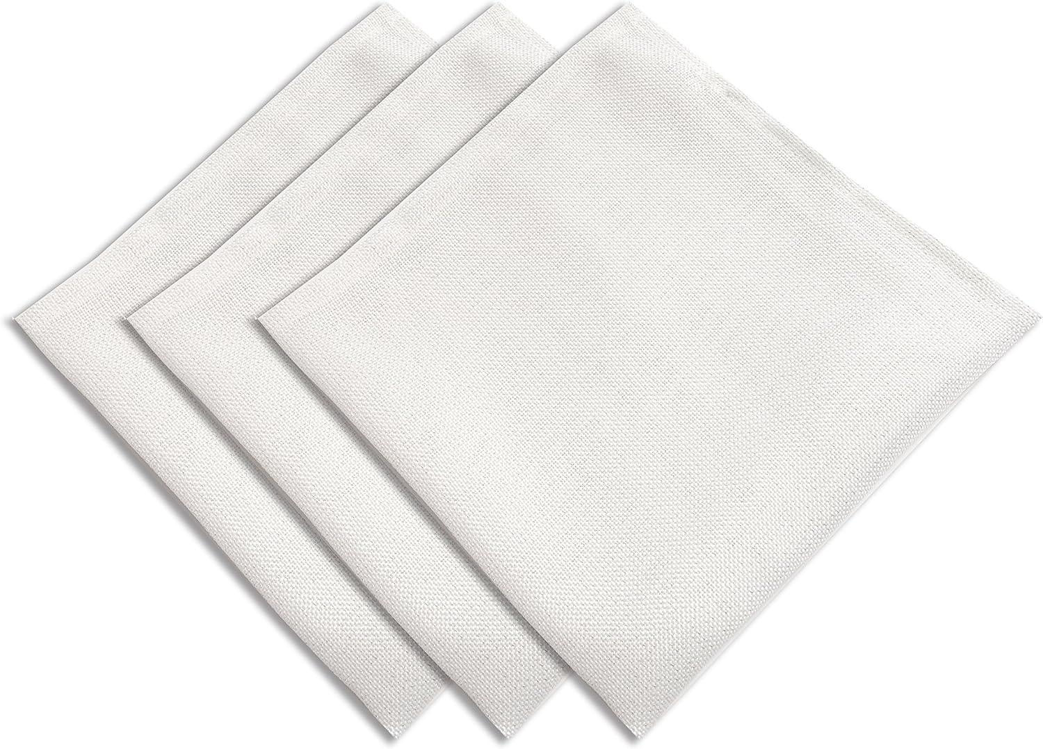 Soleil d 'Ocre Set of 3 Napkins Table Runner, Polyester, white, 45 x 45 x 1 cm, 45.7 x 45.7 cm (Set of 1)