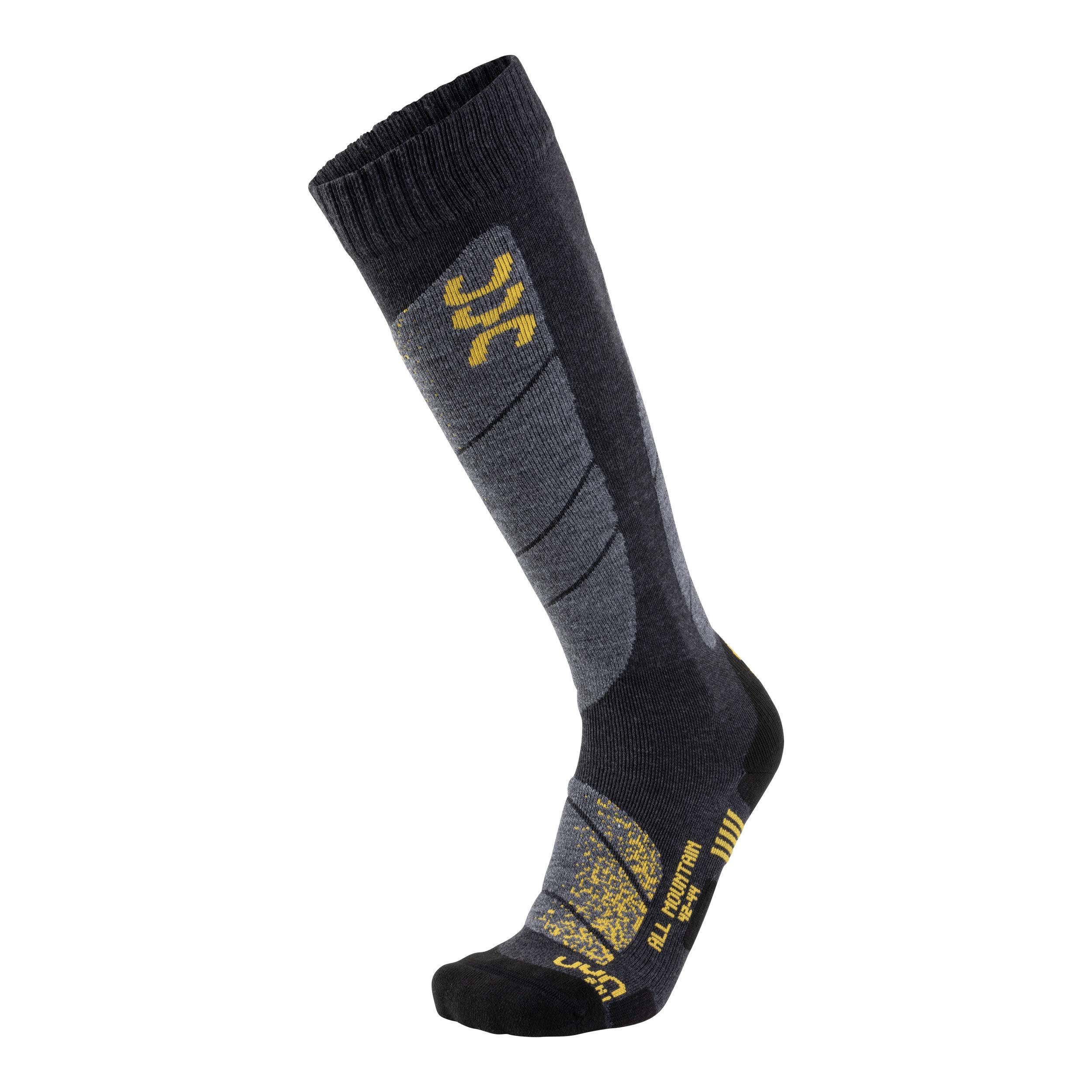 UYN S100041 SKI ALL MOUNTAIN Socks Men's Anthracite Melange/Yellow 39/41