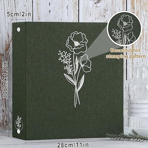 Vista 47 de Lanpn Álbum de fotos para scrapbook de 8.5 x 11 pulgadas, cubierta de lino, archival libre de ácido, carga superior, carpeta encuadernadora de 3