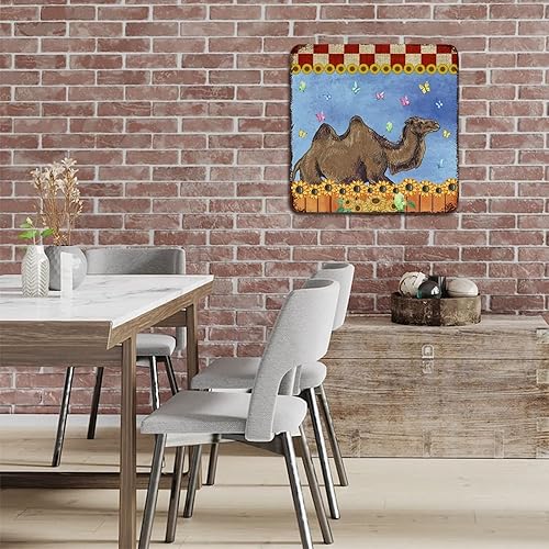 Miniatura 5 de Vintage Metal Sign Plaque Red Buffalo Plaid Check Farm Animals Camels Butterfly And Sunflowers Rusty Home Home Sign Plaque Retro Metal Art Prints