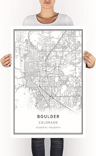 Miniatura 7 de Squareious Póster de mapa de Boulder  Arte de pared moderno en blanco y negro  Decoración escandinava para el hogar  Obras de arte impresas de la