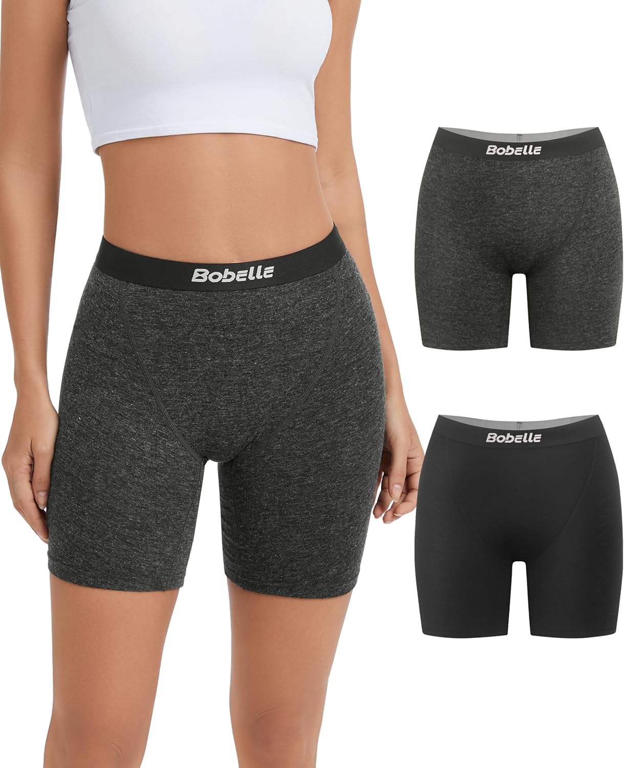 Merino Wool Underwear Women 2 Packs, Women's Boy Shorts Breathable Boxer Briefs, Moisture Wicking Panties