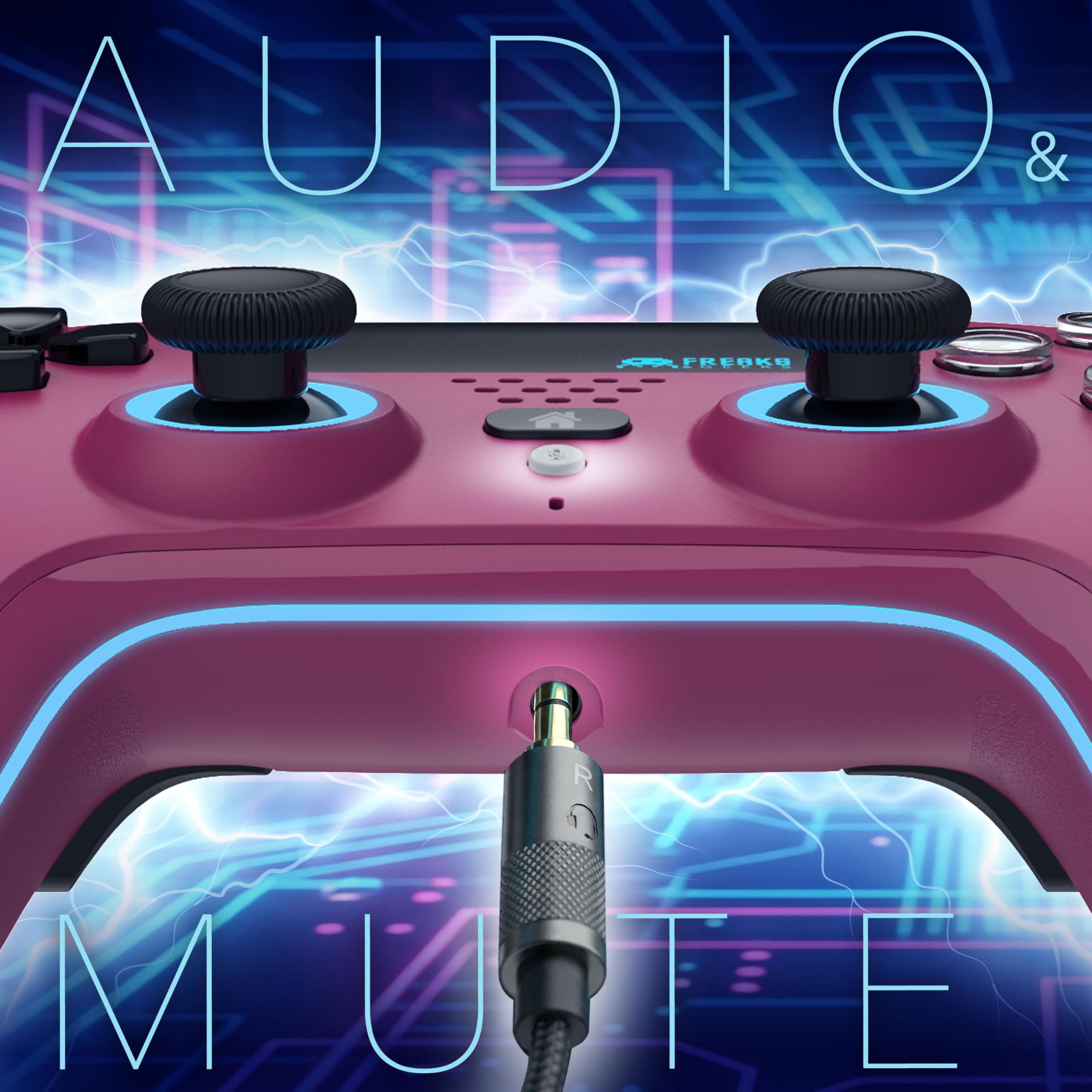 Freaks and Geeks-Manette Bluetooth pour PS5 LED Hall Effect - Cherry Red