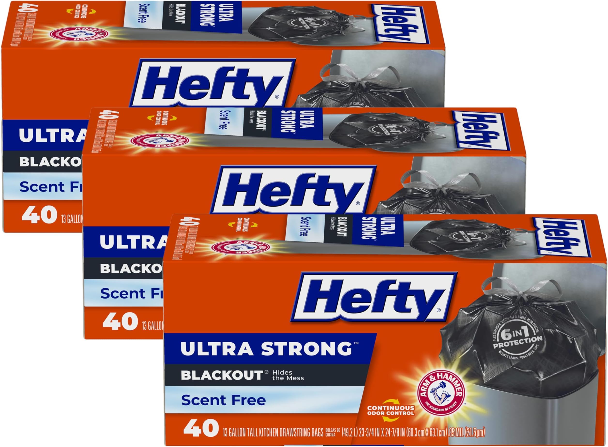 Amazon.com: Hefty Ultra Strong Tall Kitchen Trash Bags, Blackout