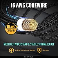 EZDIY-FAB PSU Kábelbővítő Szett 16AWG, 24Pin/EPS/PCI-E Hosszabbító 300mm Fésűvel 3