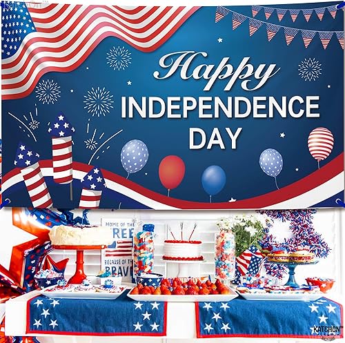 Miniatura 7 de KatchOn, Cartel extragrande del Día de la Independencia  72 x 44 pulgadas  Cartel del 4 de julio, decoraciones del Día de la Independencia  Fondo