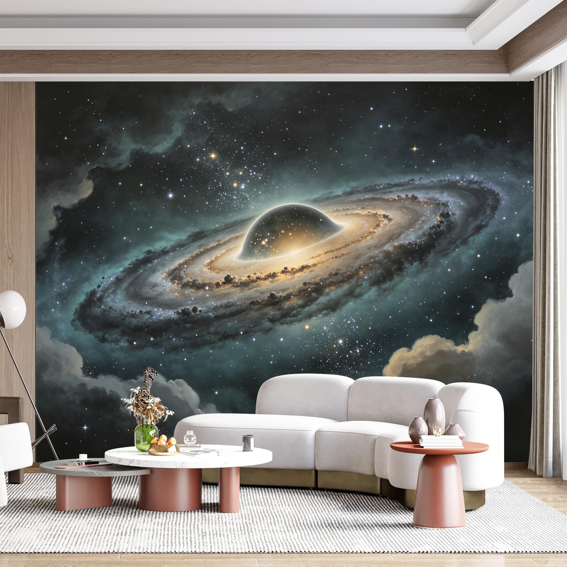 Custom Size Wall Mural Celestial Galaxy Nebula Cosmic Sky Oil Painting SelfAdhesive Wall Fabric Removable for Home Office Decor