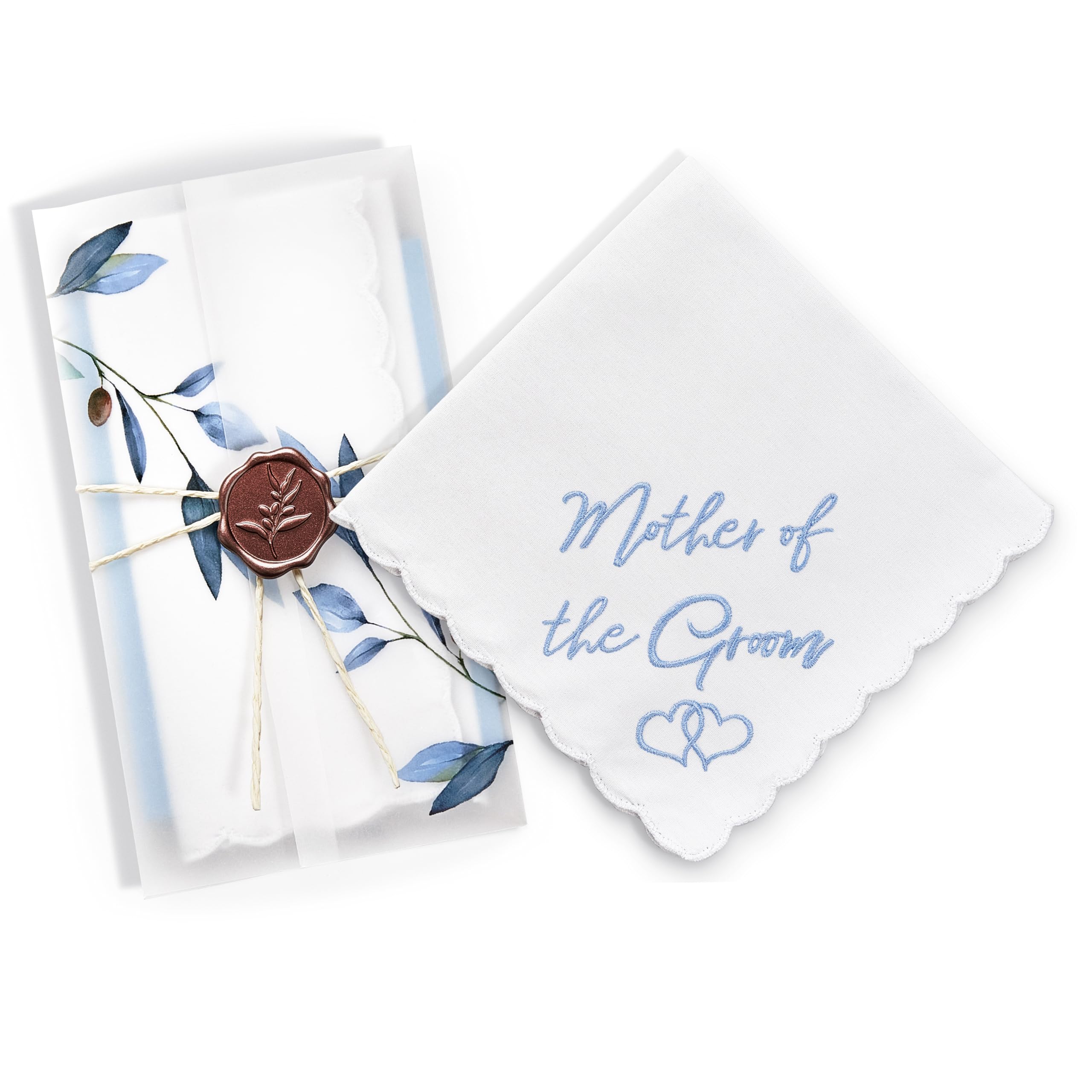 W&F GIFT Handkerchief - 12" x 12" - Something Blue for Bride on Wedding Day - Fun Gift