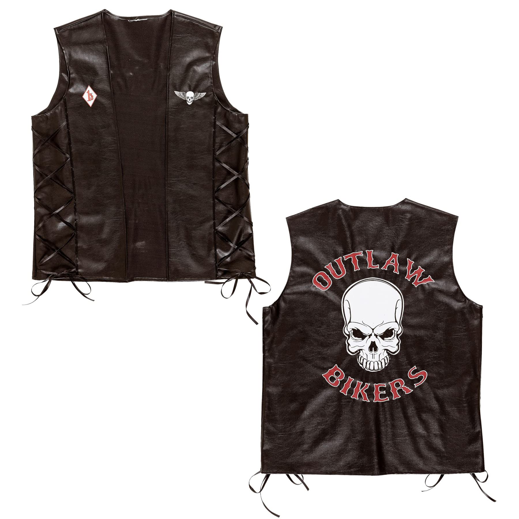 W WIDMANN MILANO Party Fashion - Gilet de motard « Outlaw » | Style cuir, accessoires de déguisement de motard pour le carnaval, Halloween et les soirées à thème