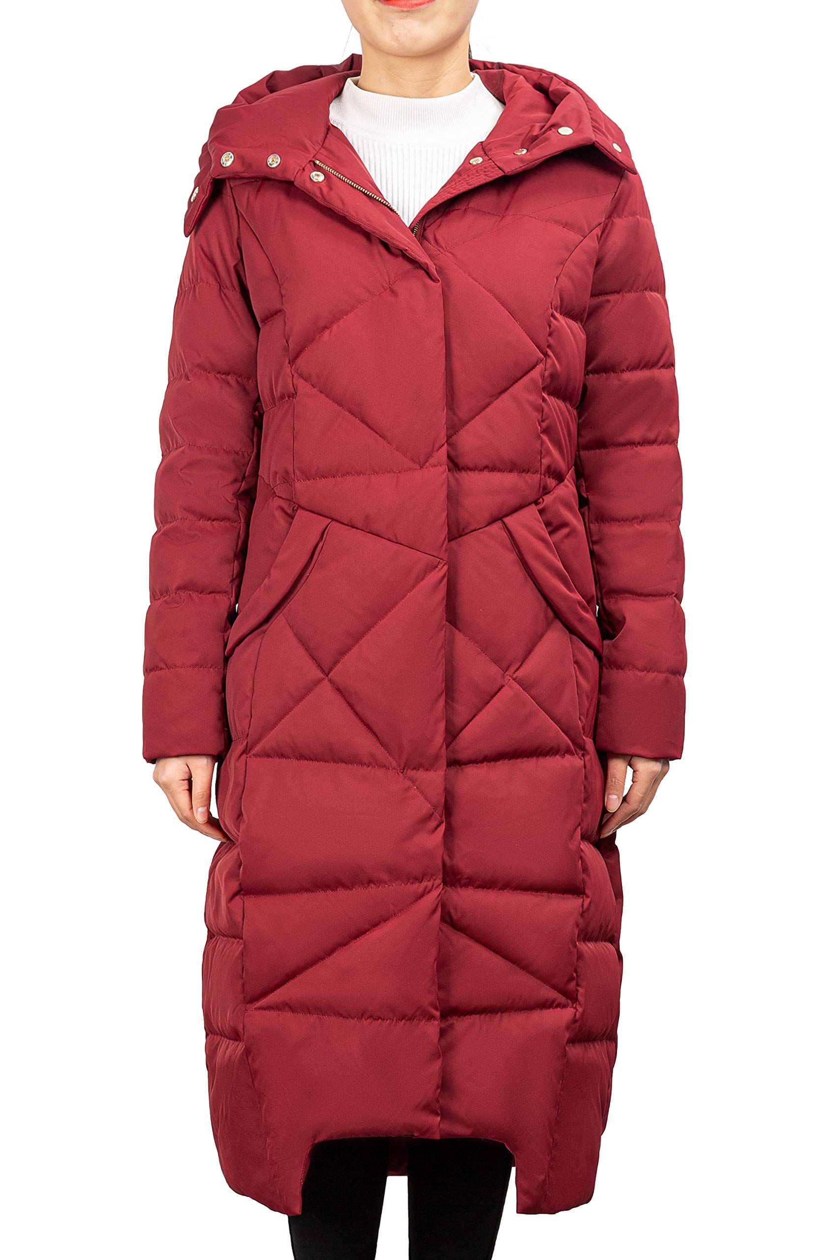 OROLAY Piumino Lungo da Donna con Cappuccio e Piumino Invernale Cappotto da Esterno Casual
