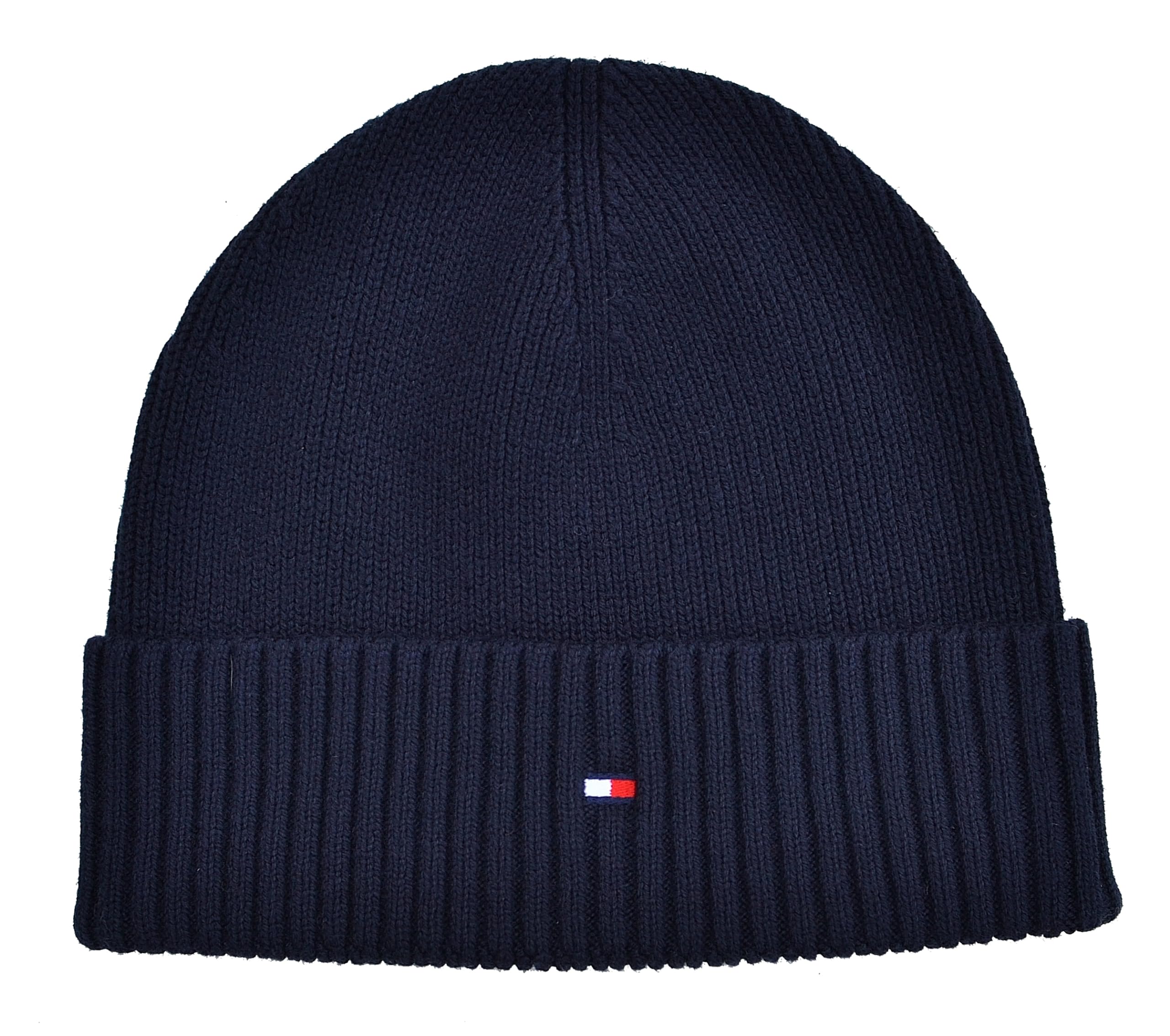Tommy Hilfiger Knitted Cotton Cashmere Beanie Blue Space Blue One Size