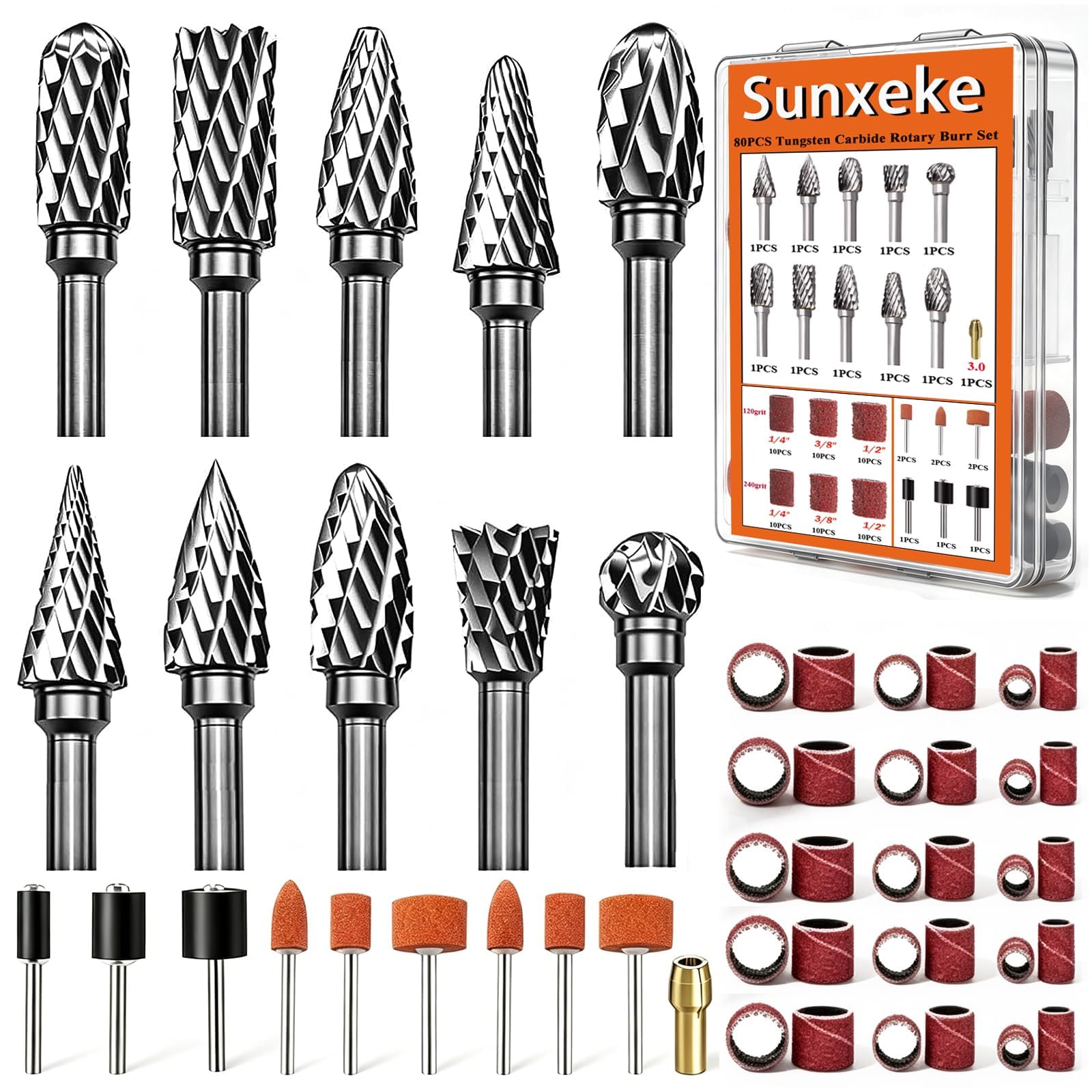 Sanding Drum Set for Rotary Tools - 138 Bands & Mandrels -15