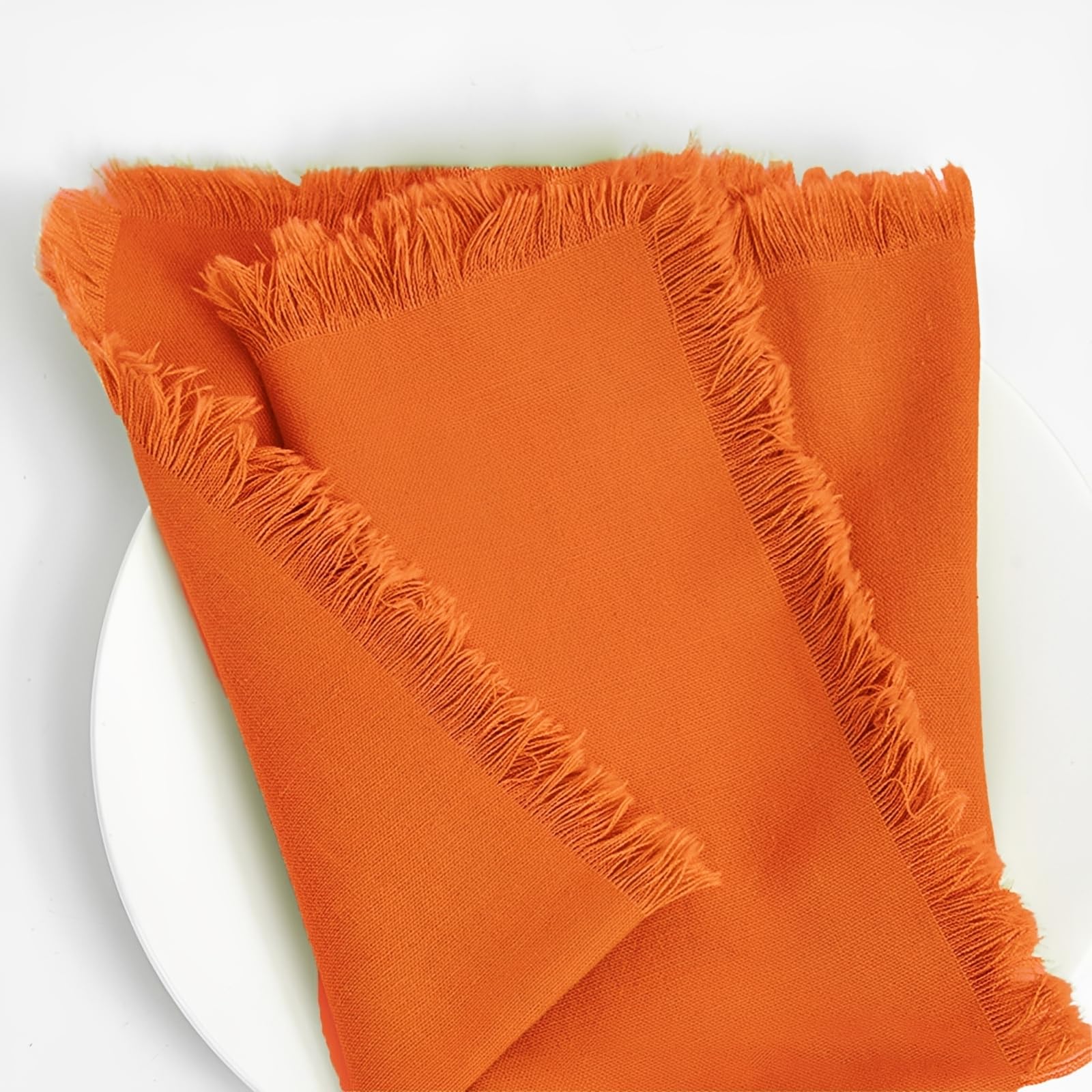 Surwin Juego de 2/4/6/8/12/24 Servilletas de Tela 43x43cm, Minimalista Servilletas Tela Reutilizables Suaves, Servilleta de Lino Lavables para El Uso Diario, Fiesta, Bodas (Naranja,Juego de 24)