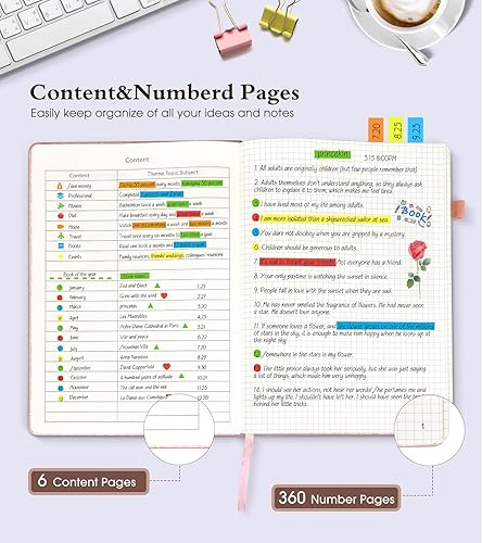 Miniatura 5 de Cuaderno de papel cuadriculado, 360 páginas numeradas, cuadernos de cuadrícula de 8.5 x 11 pulgadas, diarios gráficos de papel grueso de 3.53 ozm