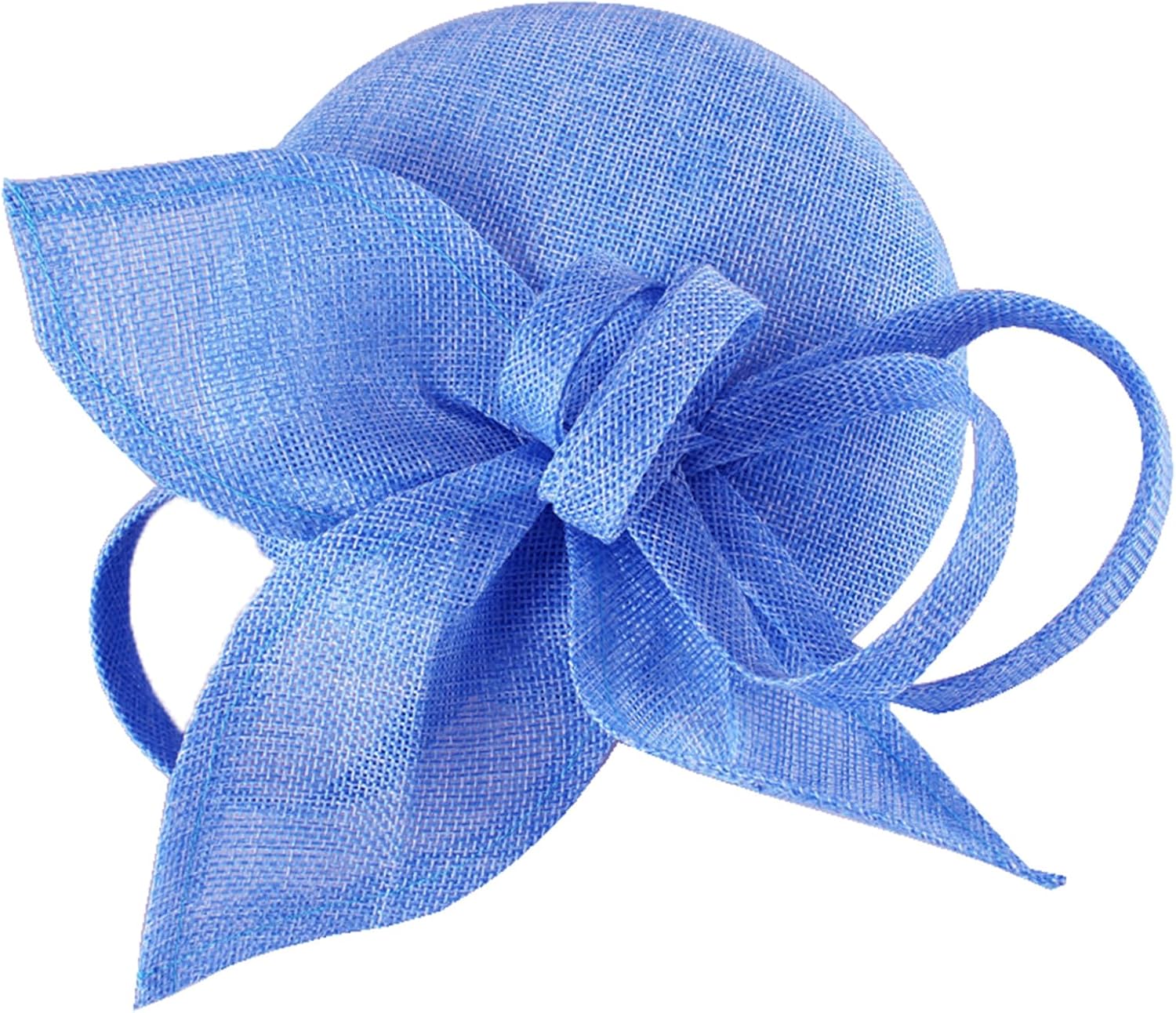 Sinamay Fascinator Hat Floral Feather Pillbox Derby Hats for Women Wedding Tea Party with Headband Clip - Image 3