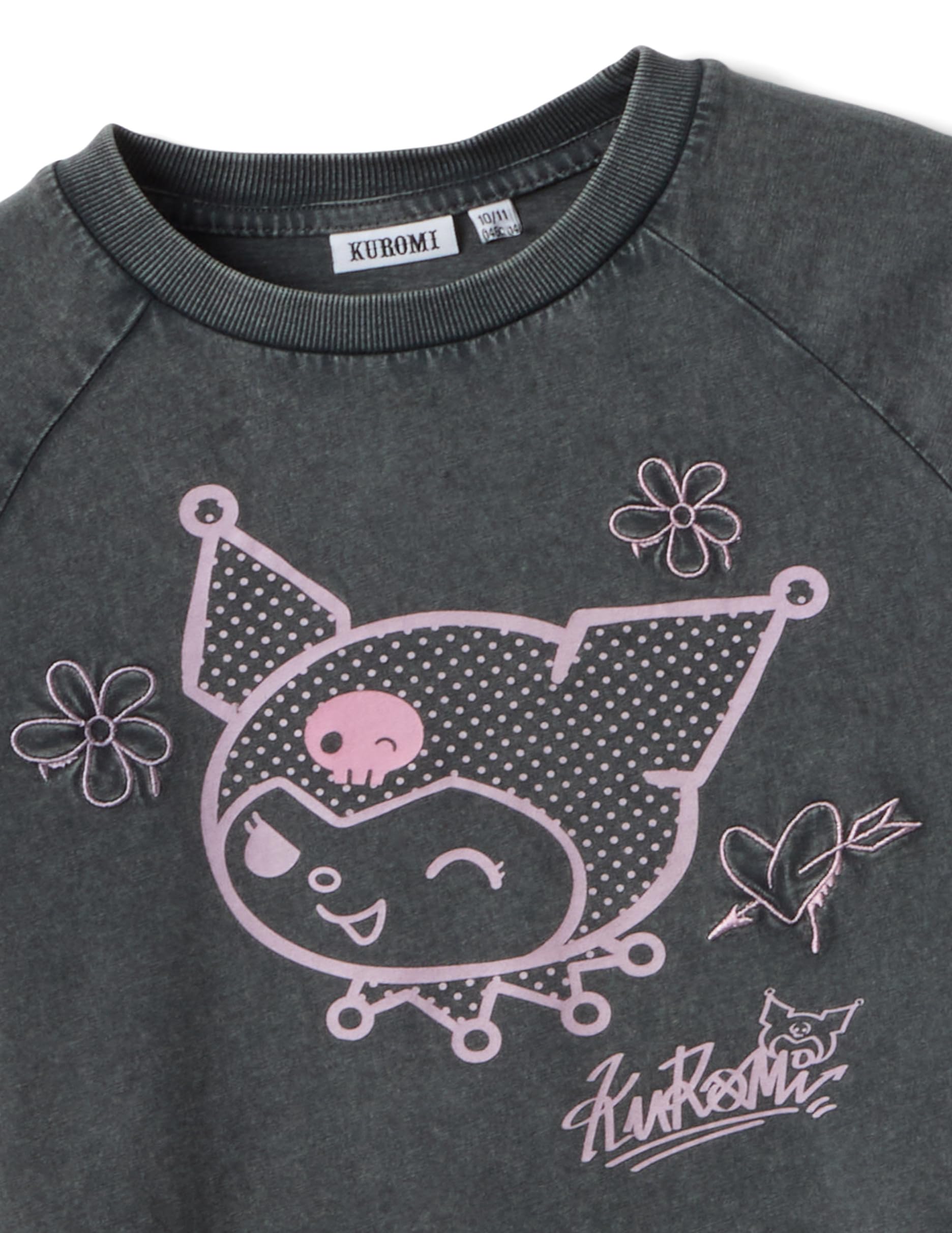 OVS KIDS Set maglia shorts relaxed in puro cotone grigio da ragazza con Kuromi