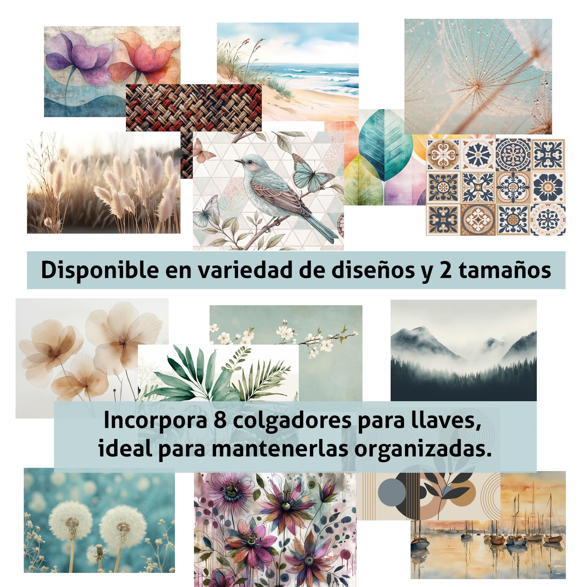 Lafabricadelcuadro® Tapa Contador de Luz Decorativo de Madera– Colgador de Llaves de Pared– Disponible en 40 Diseños y 2 Tamaños (Cub FC124, 54x37 cm)