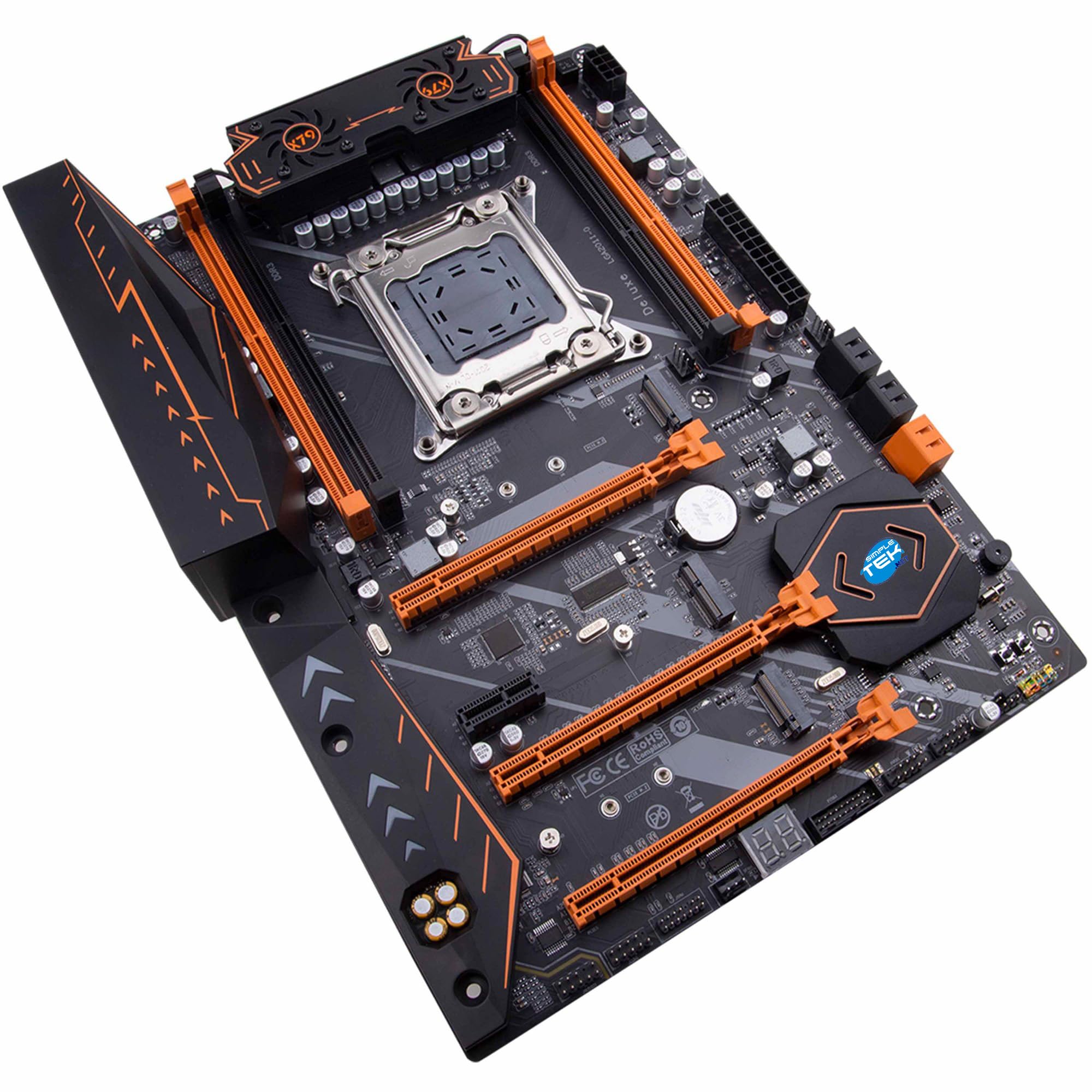 SIMPLETEK – Scheda Madre ATX Socket LGA 2011 | Chipset C602 | Supporto 4 Slot RAM DDR3 Fino a 128GB, M.2 2280, 6 Porte USB 2.0, 2 Porte USB 3.0, Interfaccia SATA3.0 6Gbps e SATA2.0 3Gbps