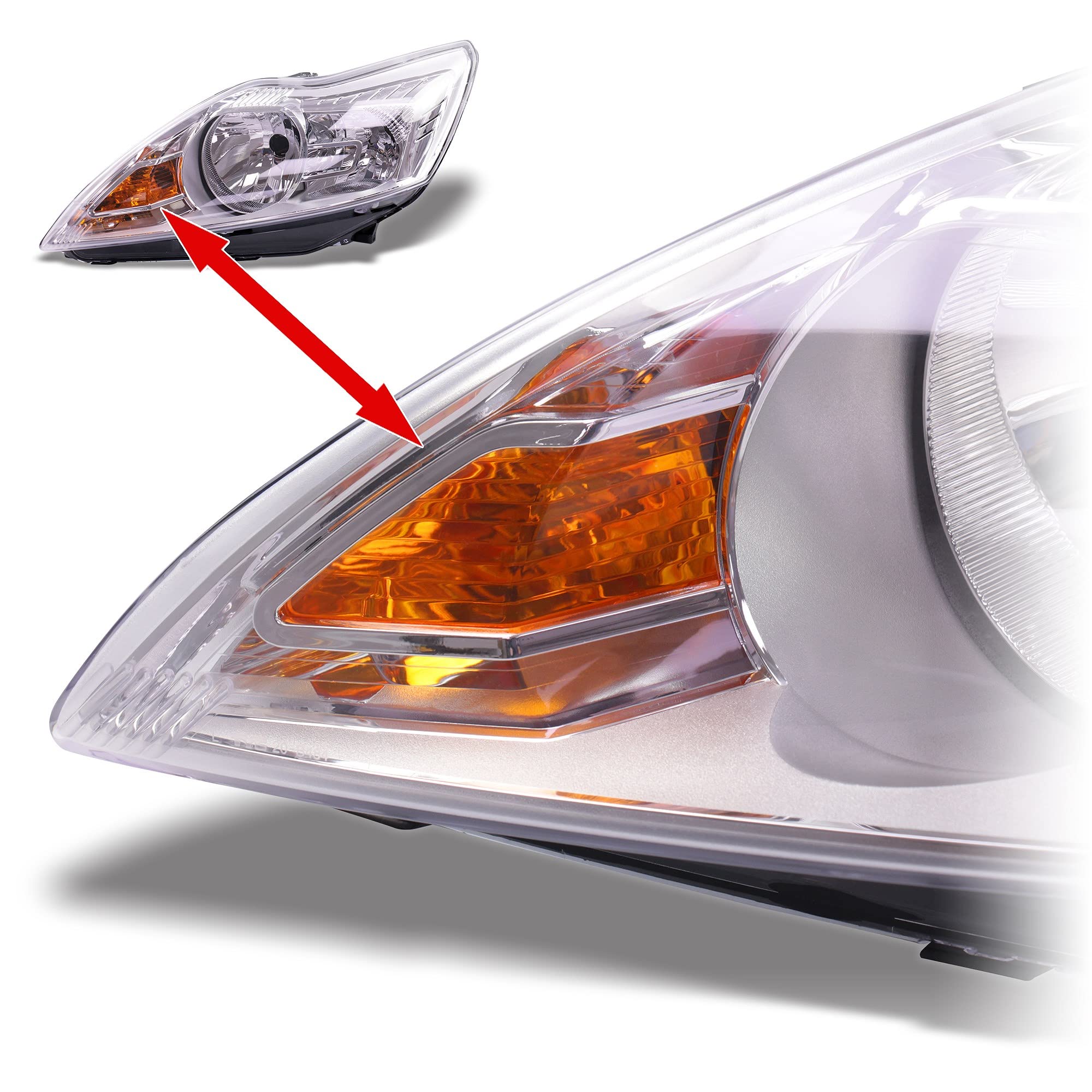 BESTPRICE 2x fari principali anteriori sinistro + destro H1 / H7, compatibile con FORD FOCUS Mk2 (DA_, HCP, DP) (DB_, FCH, DH) (DA_, FFS, DS)