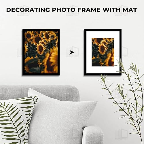 Miniatura 5 de Frametory, Alfombrillas precortadas blancas de 11 x 14 pulgadas para fotos, impresiones y obras de arte de 8 x 10 pulgadas, núcleo blanco, corte