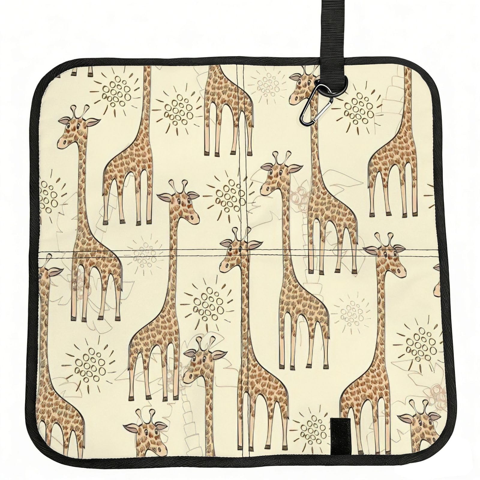 PPHGUT Hand Drawn Giraffes Print Foldable Seat Cushion Waterproof Portable Chair Pad Travel Outdoor Picnic Camping