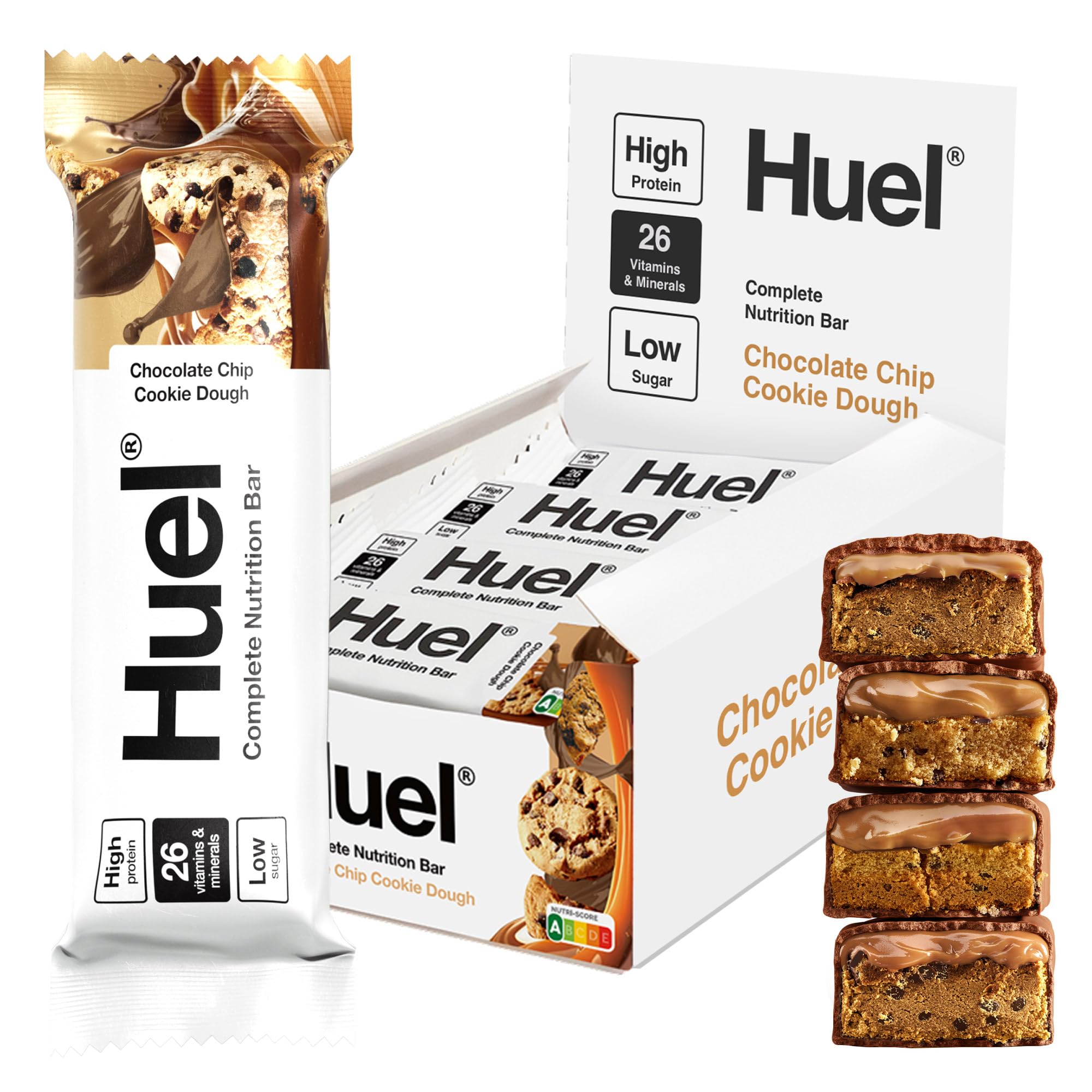 Huel Complete Nutrition Bar | 12x55g Bars | Chocolate Chip Cookie Dough
