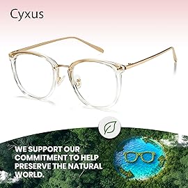 Cyxus Blue Light Glasses for Woman, Reduce Eye Strain Ideal for Office Working, Studying Ultra-Light TR90 for All-Day Comfort