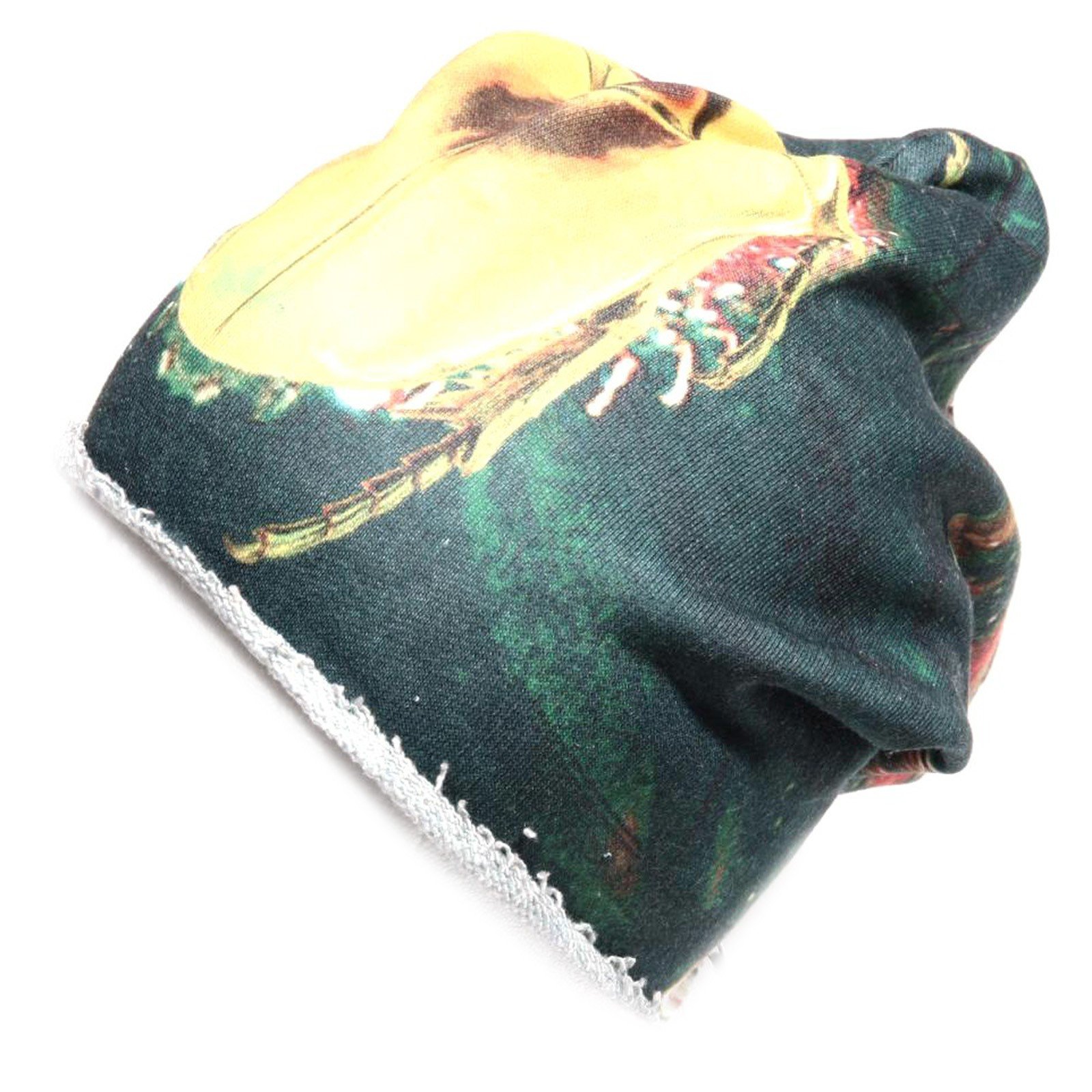 Cuffia donna bonnet coton imprimé scarabée finitions soignées