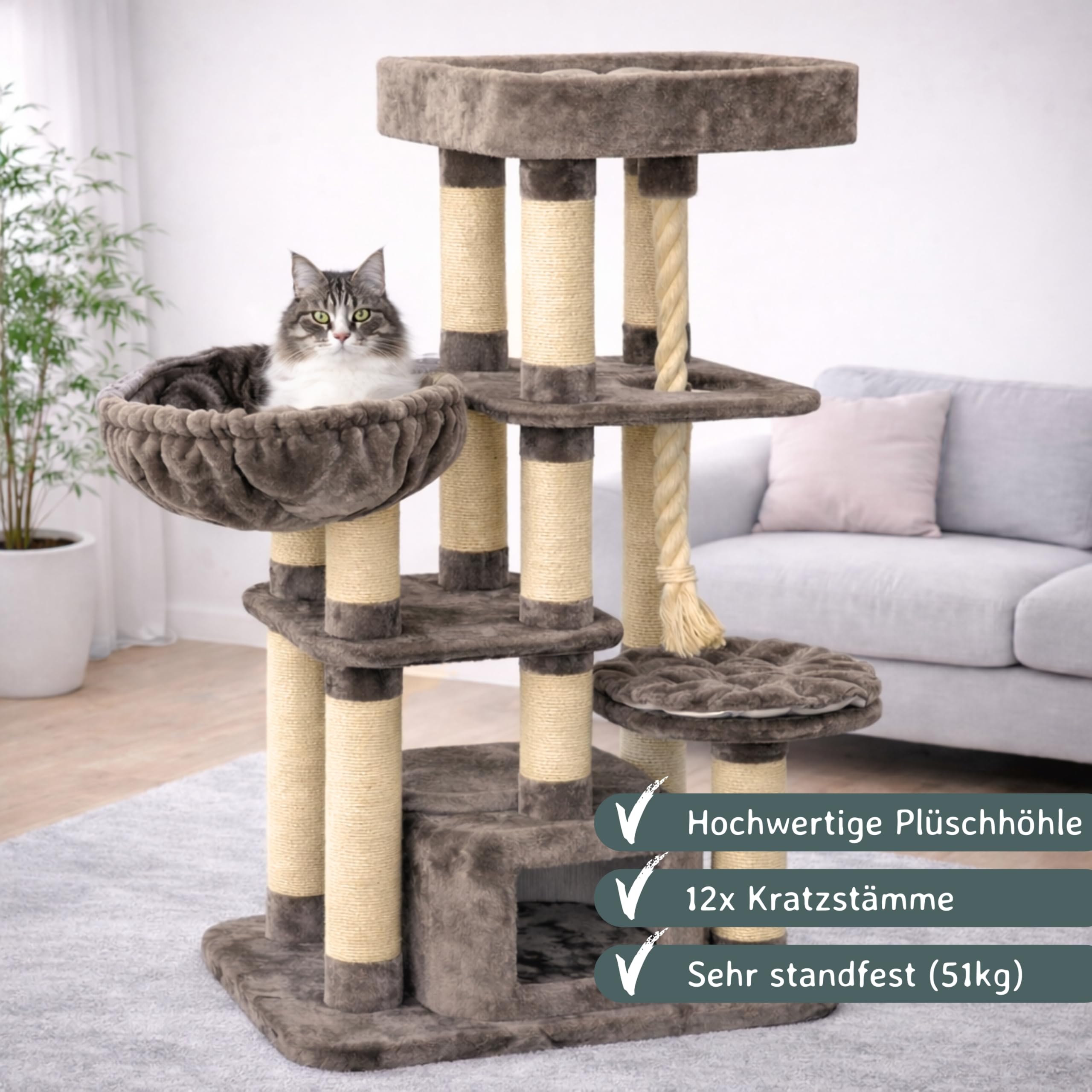 Luxe krabpaal XL - katten krabmeubel - krabpaal groot