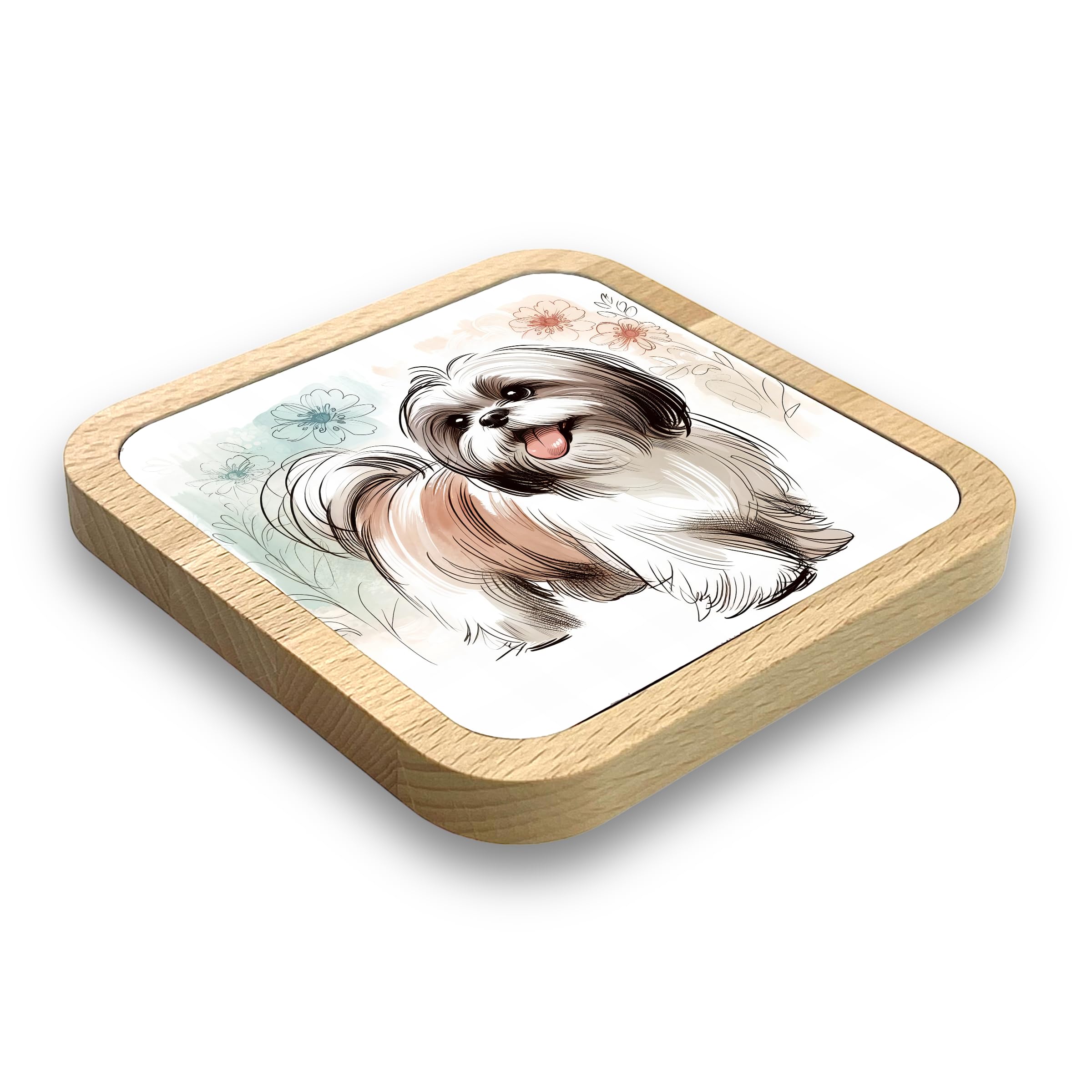 Shih Tzu Gift Idea Wooden Coaster - 20+ Breeds Available! Gift for Dog Dad, Dog Mum, Lovers, Owners, Walkers, Groomers Ideal Dog Themed Gift for Women, Men (Shih Tzu) - Image 2