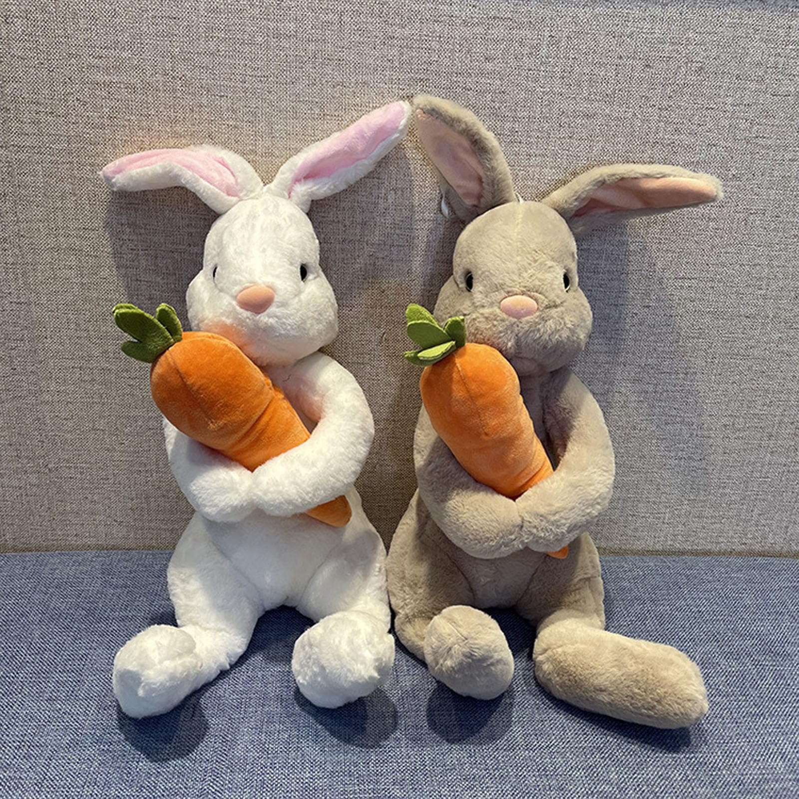 Doudou Lapin De Pâques En Peluche – 20 Ou 40 Cm – Avec Carotte – Peluche Ultra Douce – Décoration Et Câlin