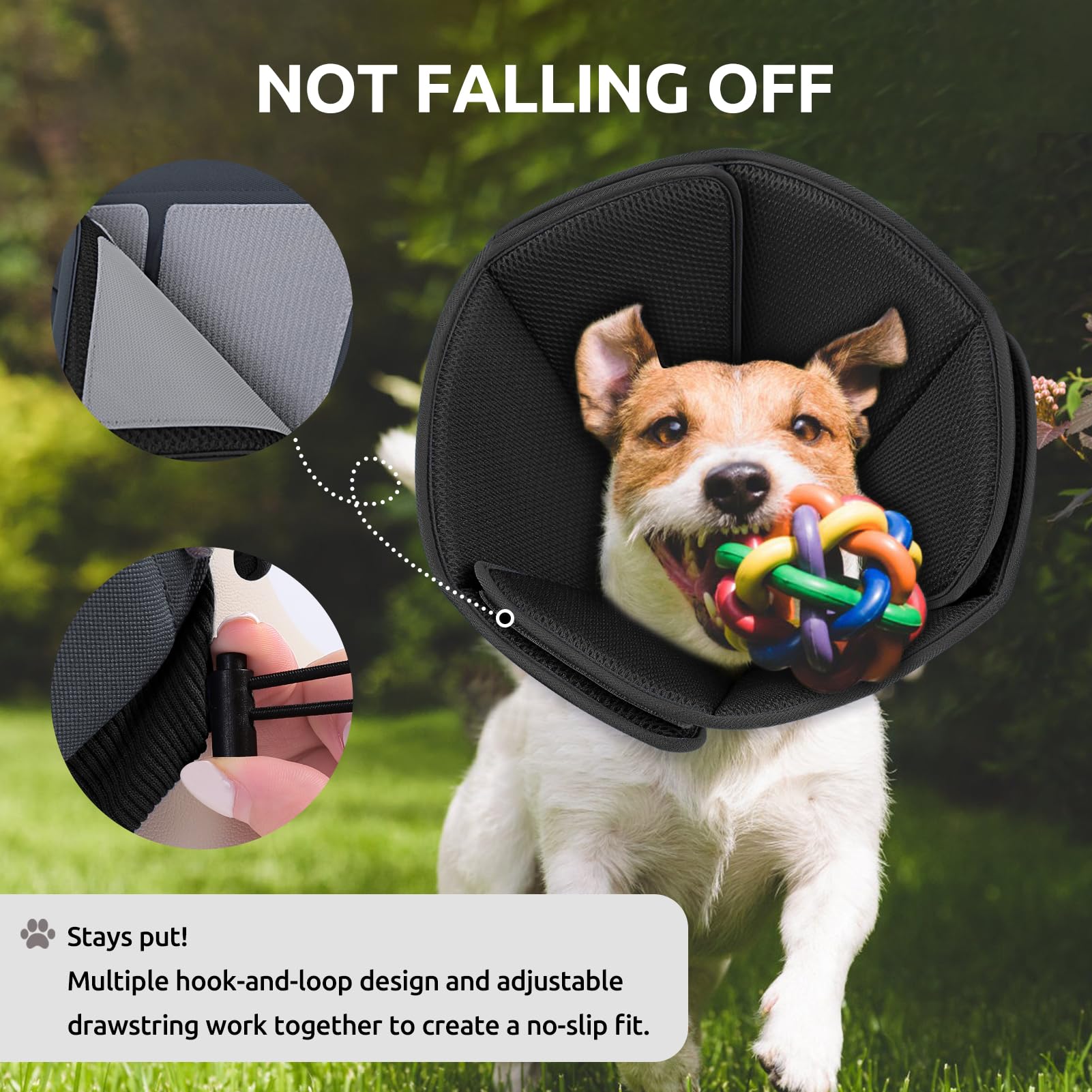 Halskrause Hund Weich, Hundekragen Leckschutz, Verstellbarer Trichter Hund Nach Op, Halskrausen für Hunde, Schutzkragen Hunde Atmungsaktiv(Dunkelgrau XL)