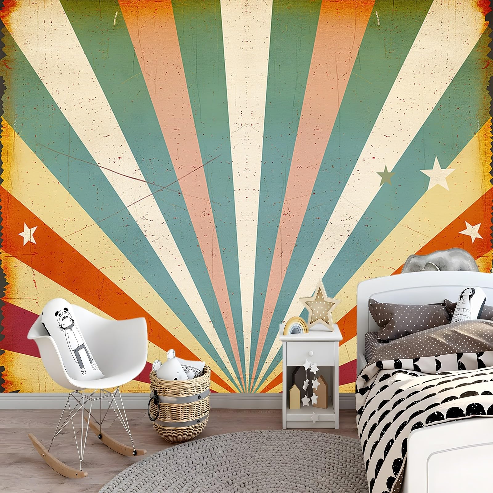 Art Papel Tapiz Fotográfico Fondo De Cartel De Circo Retro 350x256 cm Papel Pintado no Tejido Lana Decoración De Pared Sala Cuarto Póster Mural para Sala de estar Dormitorio Infantil Decoración