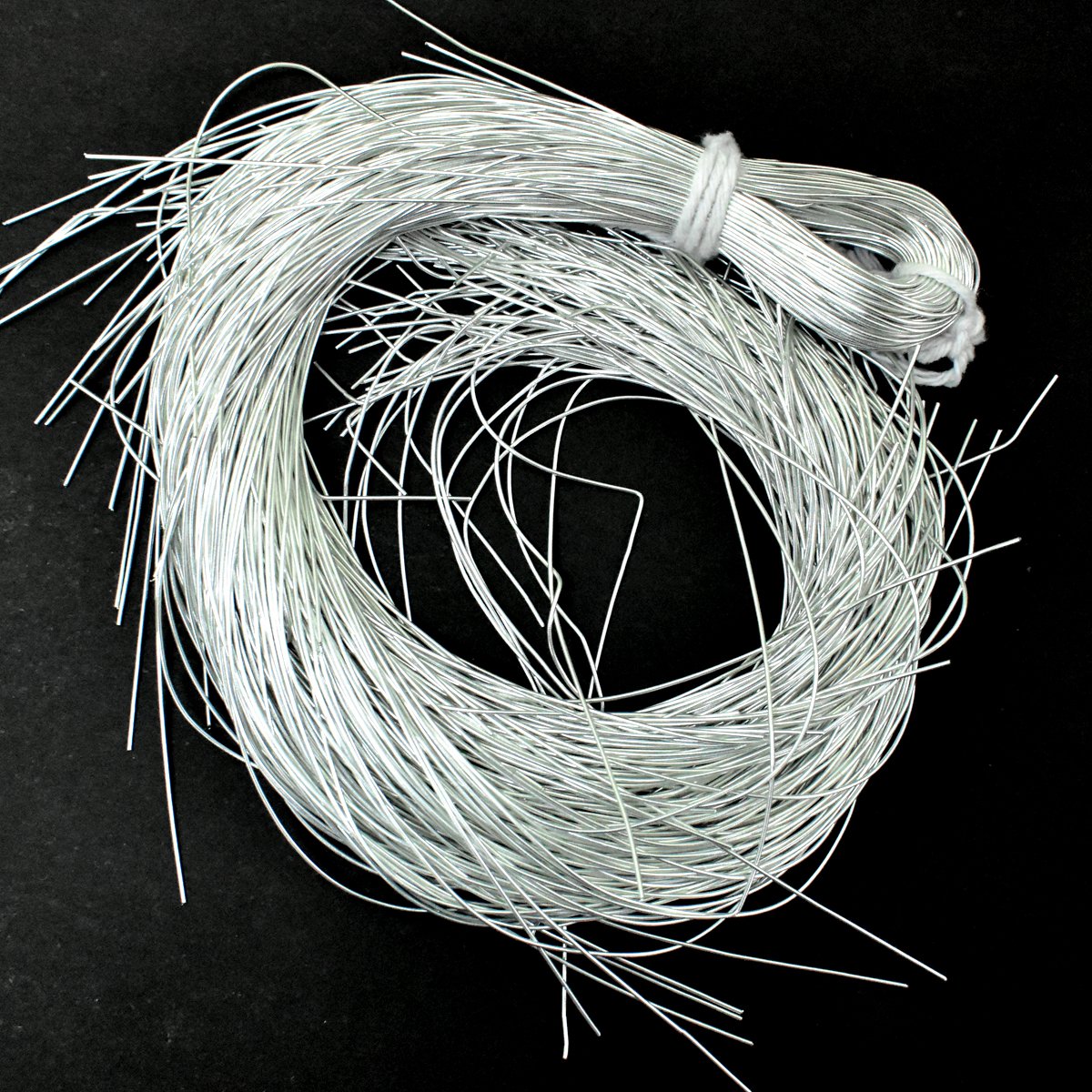 Embroiderymaterial French Coil Bullion Metallic Wire Dabka for Embroidery,Beading and Jewelry Making,Silver Color, 0.5MM, 114.3 Mtr(100 Gram)