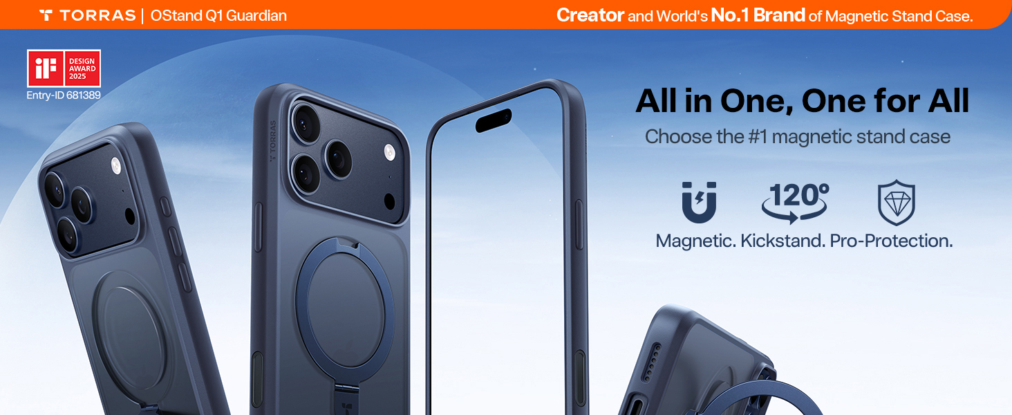 Amazon.com: TORRAS Magnetic Ostand for iPhone 17 Pro Max Case