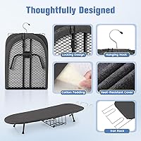 Vista 7 de Tabla de planchar de mesa, pequeña tabla de planchar plegable con soporte de hierro, mini tabla de planchar portátil para espacios pequeños, mesa