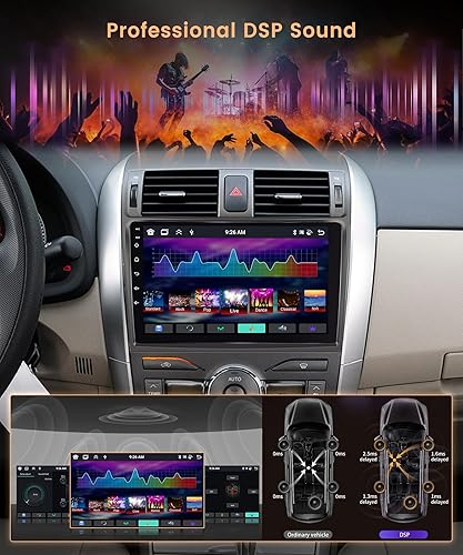 Miniatura 20 de 2G+64G Radio de coche Carplay para Toyota Corolla 2009 2010 2011 2012 2013, Rimoody Android Car Stereo Android Auto GPS WiFi 9 pulgadas pantalla