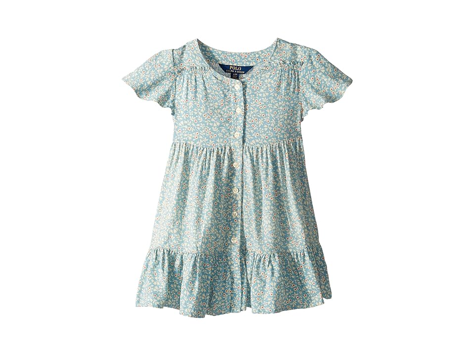 

Polo Ralph Lauren Kids Shirred Floral Dress (Toddler) (Blue Multi) Girl's Dress