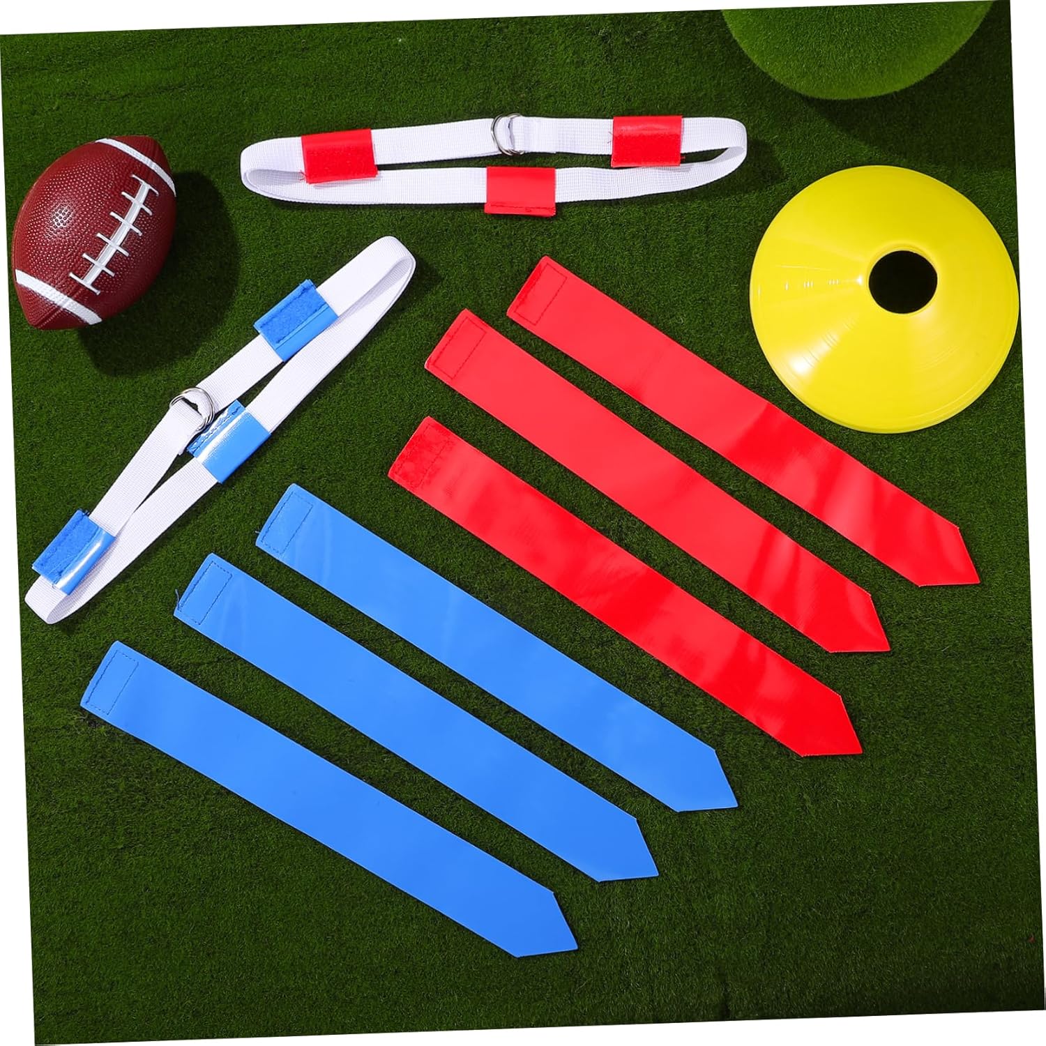 balacoo Football Accessories Kit 12 Belts 4 Cones Flags Set Training Kit for Boys and Girls and Adults Durable Material
