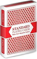 Vista 1 de Brybelly Red Deck, Wide Size, Regular Index, Plastic Coated, Standard Playing Cards