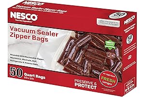 Nesco Deluxe Food VS-12 Vacuum Sealer Quart Zipper Bags - 50 Count