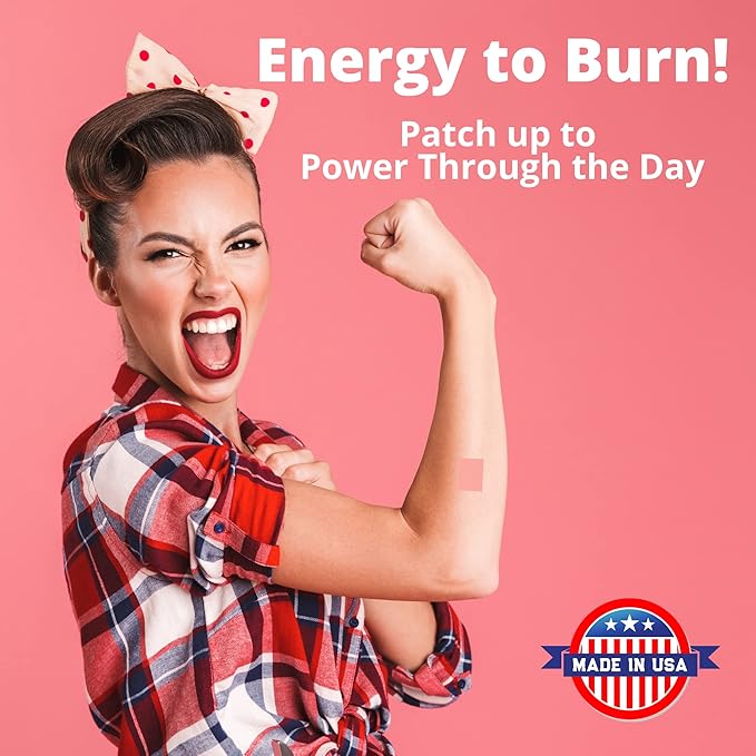 Red Energy & Endurance Patch - Natural Energy - USA Made - 30 Patches