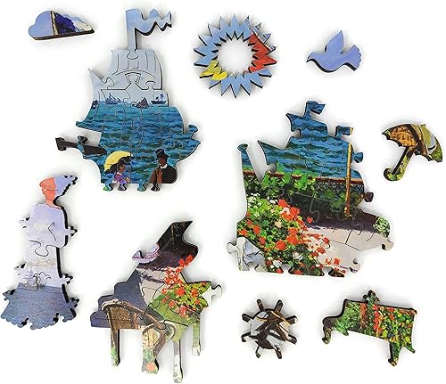 Miniatura 4 de Rompecabezas de madera para adultos, piezas de forma única, fabricado en los Estados Unidos por FoxSmartBox - 205 piezas - The Garden at