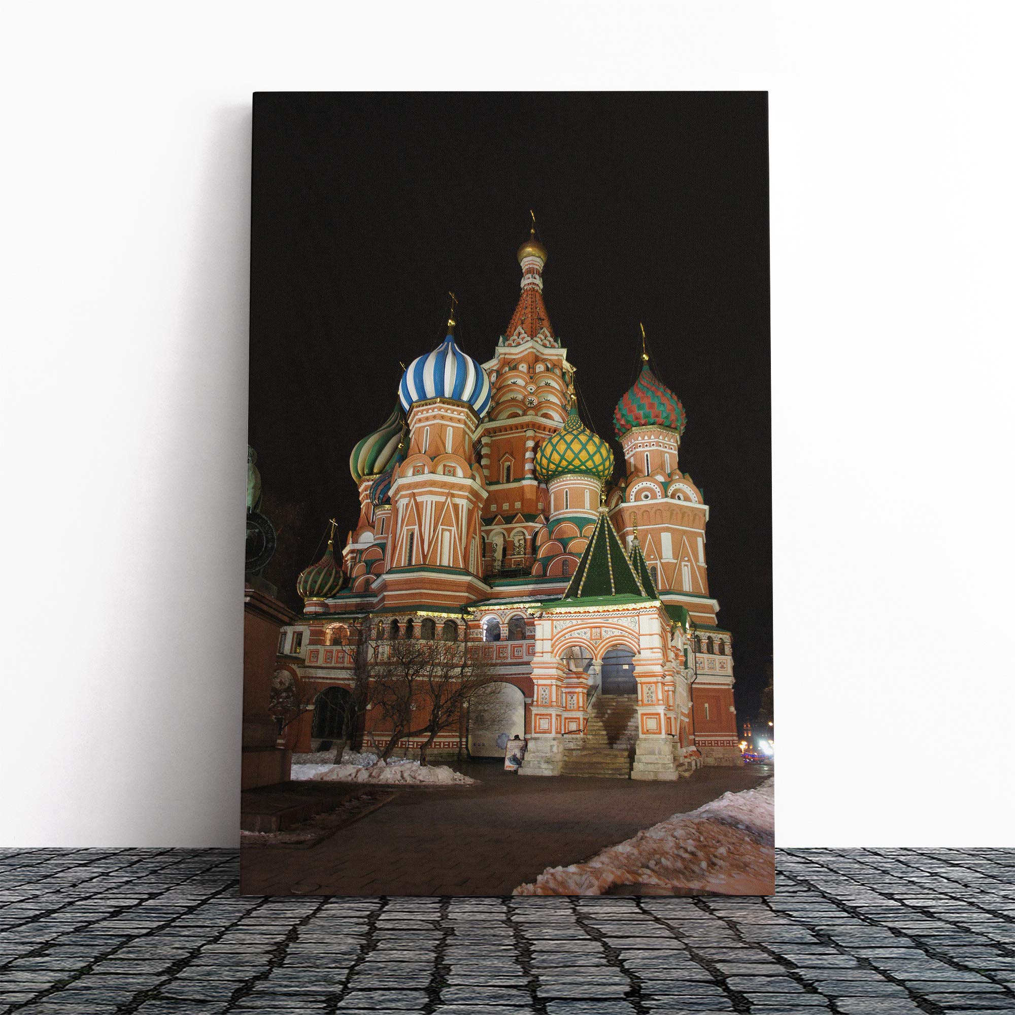 Saint Basils Cathedral Moscow Russia Canvas Print | Gallery Wrapped 30mm Frame Wall Art | 30x20 inches | Ready to Hang | Modern Cityscape Picture | Living Room Bedroom Lounge Office