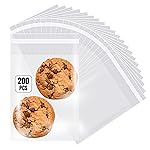 Prestee Self Sealing Cellophane Bags 4x6 In - 200 Pack - Clear Poly Bags for Cookies, Treats, and Gifts - Self-Sealing Closure - 100% Polypropylene -Food-Friendly Cello Bags - Clear Bags for Packaging