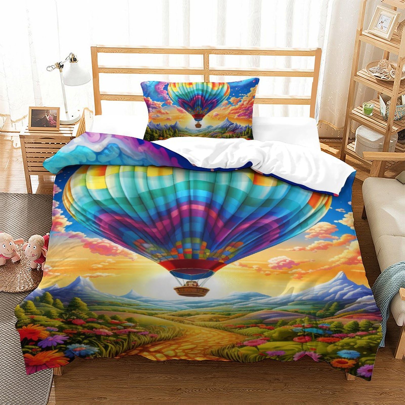 Housse de couette anti-acarien enfant respirante pour un sommeil sain en microfibre 135x200