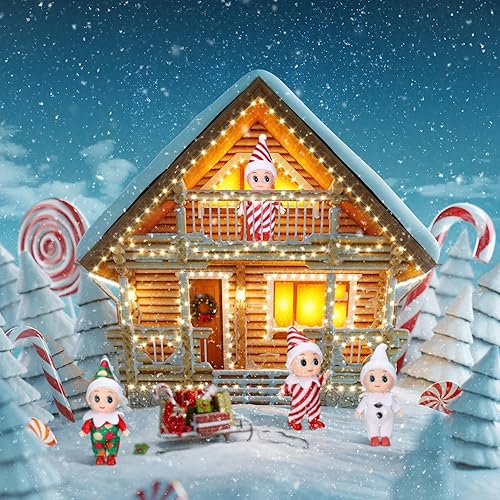 Miniatura 5 de 3 piezas de muñecos pequeños de Navidad, gemelos en miniatura rojos y verdes, regalos para recién nacidos, rellenos de calcetines para Año Nuevo,