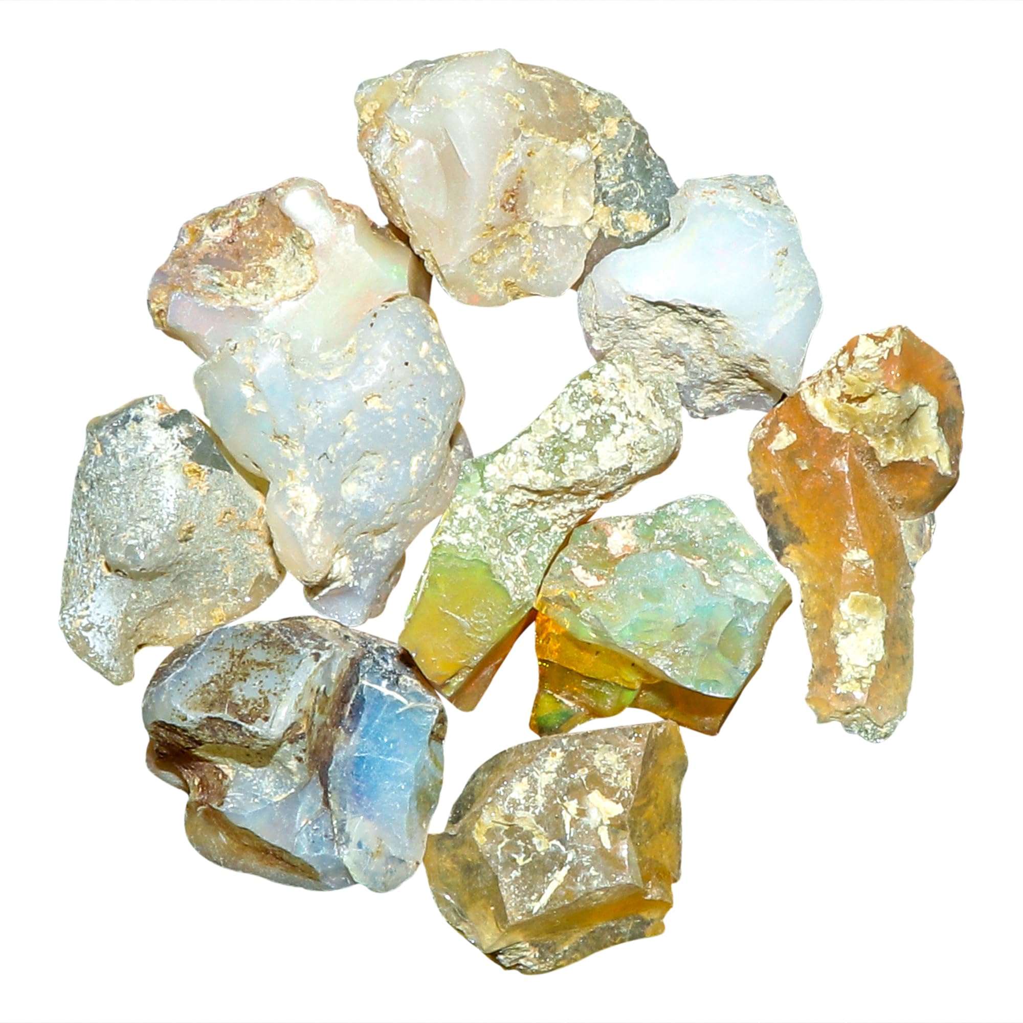 5pcs Natural Raw Ethiopian Opal Gemstones, Rough Stones, DIY Jewelry Making, Wholesale Loose Supply, Energy Healing Crystals, October Birthstone, Success Stone