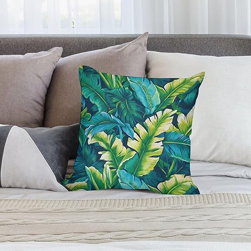 Miniatura 4 de Fundas de almohada de terciopelo verde lima con palmeras tropicales, color turquesa, verde azulado, azul aguamarina, fundas de cojín chinoiserie,