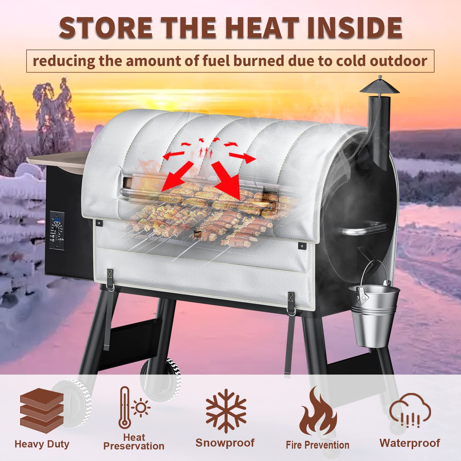 Amazon.com : QuliMetal Grill Thermal Insulated Blanket for Traeger pro 34  Series, Traeger 34, Texas Grill Models, Grill Blanket for Traeger BAC628,  Traeger Grill Accessories Smoker Blanket for Cold Winter Cooking :